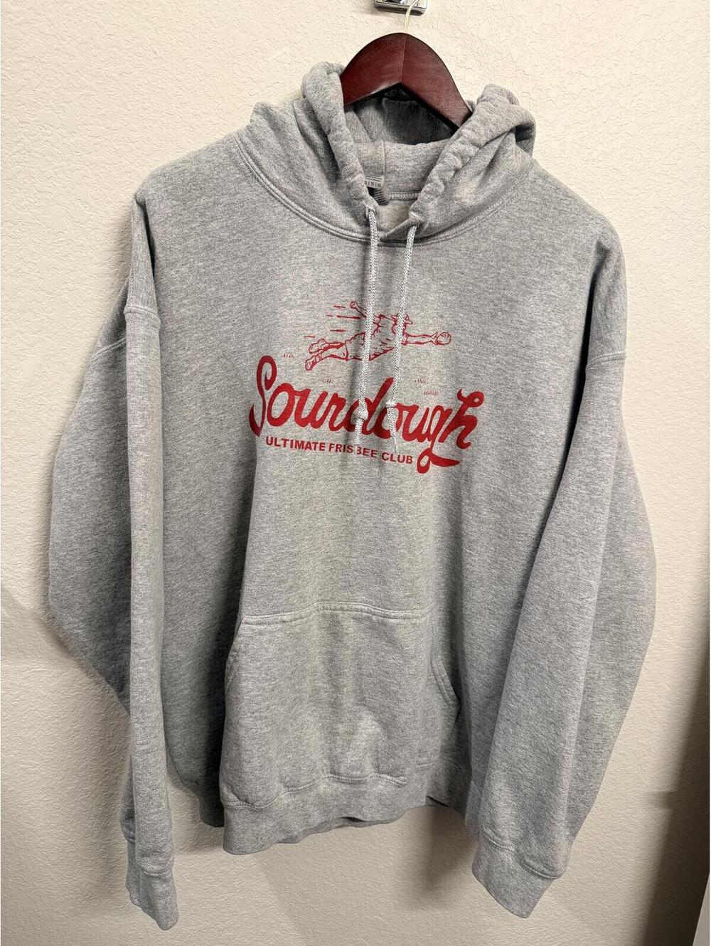 Vintage Style Sourdough Ultimate Frisbee Club Hoodie Gray Gildan XL